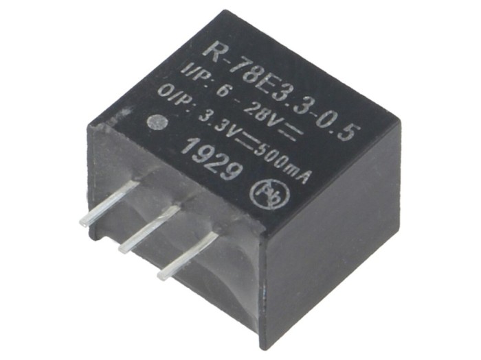 Convertor DC/DC 3,3V 0,5A SIP3