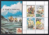 Sao Tome si Principe 1991 - 500 de ani de la descoperirea Americii, Colita + Bloc, Cota 16 EURO, MNH