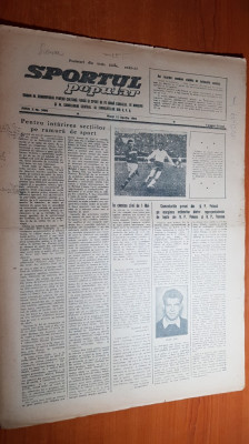 sportul popular 13 aprilie 1954-cuplaj la handbal pe stadionul dinamo,tir,sah foto