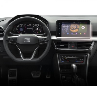 Folie Protectie Navigatie Seat Tarraco 2018+, Duragon, protectie Display Navigatie, silicon Transparent, Anti-zgarieturi, kit instalare foto