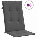 Cumpara ieftin Perne scaun cu spatar inalt, 6 buc. antracit 120x50x3 cm textil