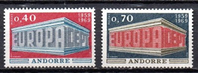 ANDORRA-Franta 1969, EUROPA CEPT, serie neuzata, MNH foto