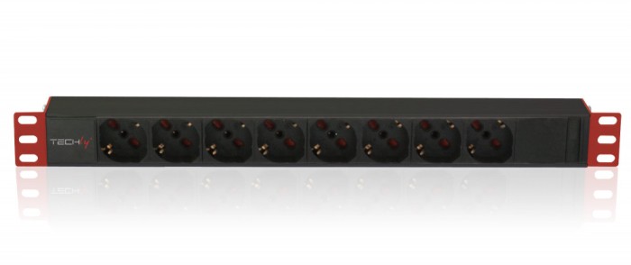 PDU Techly Multi-Socket 8 Sockets for Rack 19&quot; C14 1U 2300W