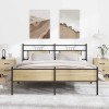 VidaXL Cadru de pat metalic fără saltea, stejar sonoma, 183x213 cm 3325126