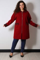 Jacheta cu guler din stofa Eva Marsala - 48Marimea