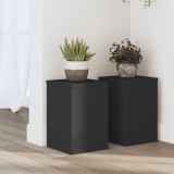 vidaXL Suporturi de plante, 2 buc., negru, 20x20x30 cm, lemn prelucrat 852898