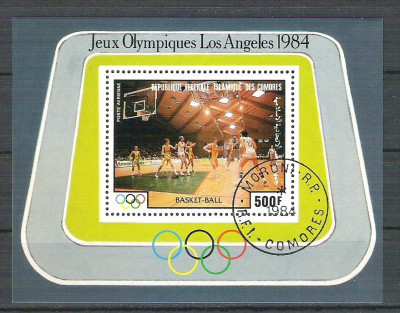 Comoros 1984 Sport, Basketball, perf. sheet, used P.036 foto