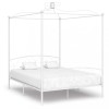 VidaXL Cadru de pat cu baldachin, alb, 160 x 200 cm, metal