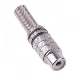 Conector de lipit metalic RCA mama nichelat Negru, GNI0065A, Oem