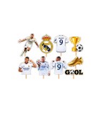 Set 8 Toppere Model Mbappe pentru Tort, Carton Foliat
