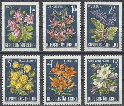 C1539 - Austria 1966 - Flora 6v.Yv.no.1044-9 neuzat perfecta stare foto
