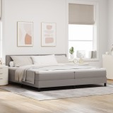 VidaXL Pat cu arcuri cu saltea &amp; LED taupe 200x200 cm țesătură