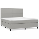 Cumpara ieftin Pat continental, gri deschis, 180x200 cm, material textil