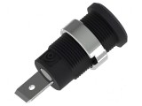 Conector banană 4mm soclu 36A 1kV negru nichelat