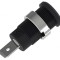 Conector banană 4mm soclu 36A 1kV negru nichelat