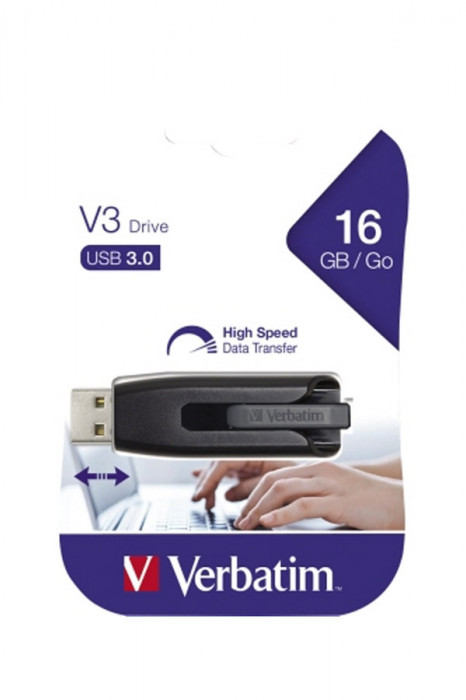 Memorie USB Verbatim, 3.0 Store&#039;N&#039;Go V3, 16 GB, Negru