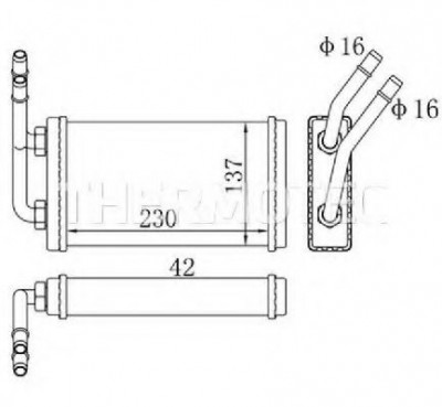 Radiator incalzire interior FORD TRANSIT bus (E) (1994 - 2000) THERMOTEC D6G010TT foto