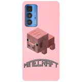 Husa compatibila cu Motorola Edge 20 model Minecraft Pig, Silicon, TPU, Viceversa