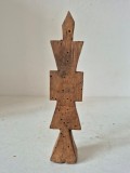 (1) Pristolnic vechi din lemn / Pecetar prescuri &ndash; Sigiliu ritualic sculptat manual, Obiect de cult / Artă populară autentică, &Icirc;nălțime 17cm