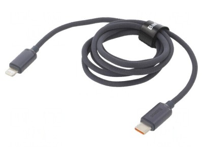 Cablu USB 2.0 Apple Lightning și USB C, 1,2m, negru foto