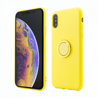 Husa Vetter pentru iPhone XS, Soft Pro with Magnetic iStand, Galben foto