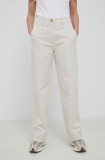 Marc O&#039;Polo pantaloni femei, culoarea bej, drept, high waist