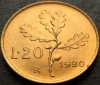 Moneda 20 LIRE- ITALIA, anul 1980 * cod 2942 B = UNC, Europa