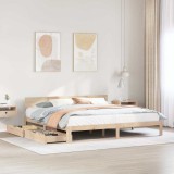 VidaXL Cadru de pat cu sertare, 200x200 cm, lemn masiv pin