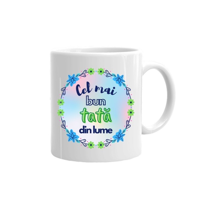 Cana alba personalizata Cel mai bun tata, INOVATIX&reg;. 330ml