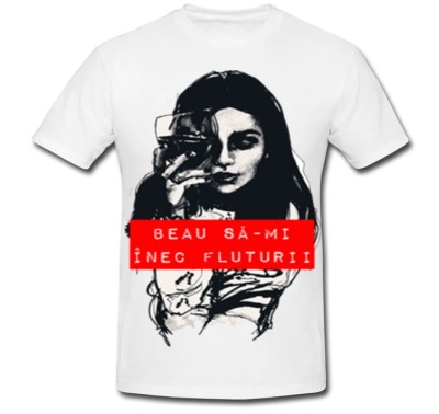 Tricou &amp;quot; Beau sa-mi inec fluturii &amp;quot; foto