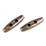 Cumpara ieftin Set 10 nasturi ovali din plastic, tip maslina 10 x 36 mm Vintage