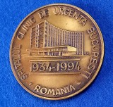 Medalie - SPITALUL CLINIC de URGENTA BUCURESTI (aniversare 60 de ani 1934-1994)