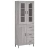 Dulap inalt, gri sonoma, 69,5x34x180 cm, lemn compozit