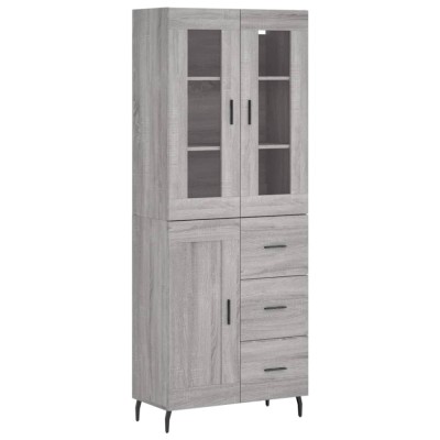 Dulap inalt, gri sonoma, 69,5x34x180 cm, lemn compozit foto