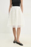 Answear Lab fusta culoarea alb, midi, evazati
