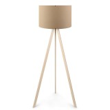 Cumpara ieftin Lampadar PAKKETO PWL-1060, MDF si Textil, D38x140 cm, Culoare Natural-Maro