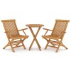 Set mobilier de gradina, 3 piese, lemn masiv de tec