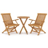 Set mobilier de gradina, 3 piese, lemn masiv de tec