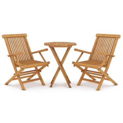 Set mobilier de gradina, 3 piese, lemn masiv de tec foto