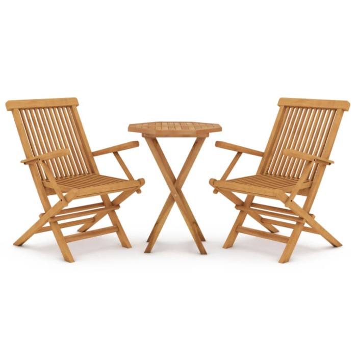 Set mobilier de gradina, 3 piese, lemn masiv de tec