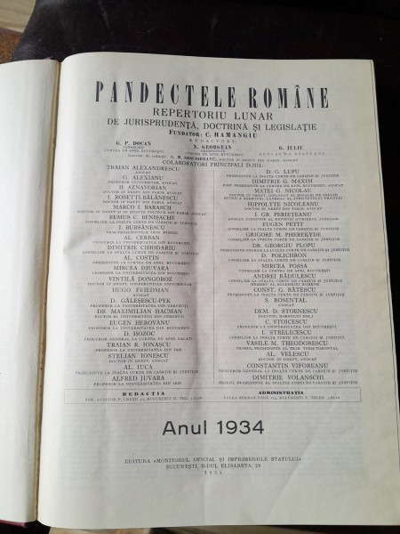 Pandectele romane , C. Hamangiu , 1934