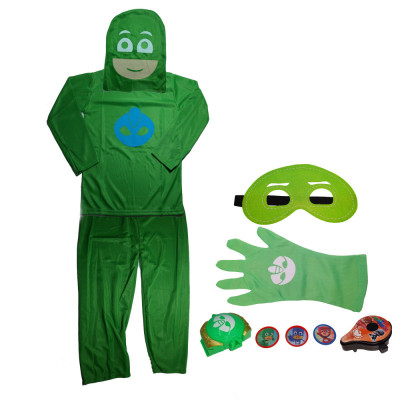 Set costum Eroi in Pijamale si accesorii IdeallStore&amp;reg;, Sopi Greg, marimea S, 3-5 ani, verde foto