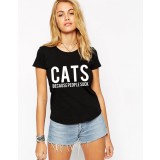 Tricou dama negru - CATS - M