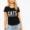 Tricou dama negru - CATS - XL