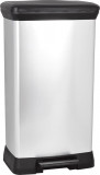 Curver PEDAL BIN, 50L, 29x39x73 cm, negru/argintiu, pentru gunoi
