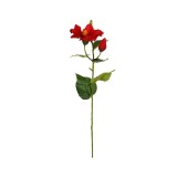 Floare decorativa artificiala, Hibiscus, Rosu, 60 cm, ATU-087972, Oem