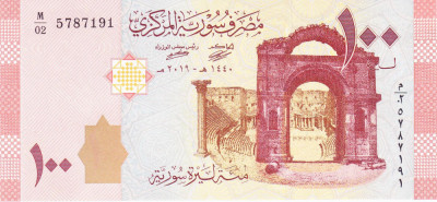 Bancnota Siria 100 Pounds 2019 - P113b UNC foto