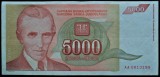 Cumpara ieftin Bancnota 5000 DINARI / DINARA - YUGOSLAVIA, anul 1993 * cod 252