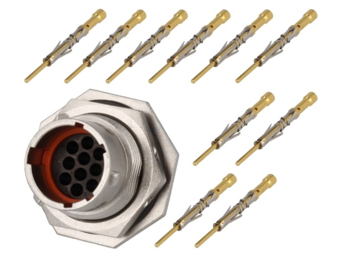 Conector circular RT360, tată, 10 pini
