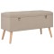 Taburete cu depozitare, 3 buc., bej, material textil - 5